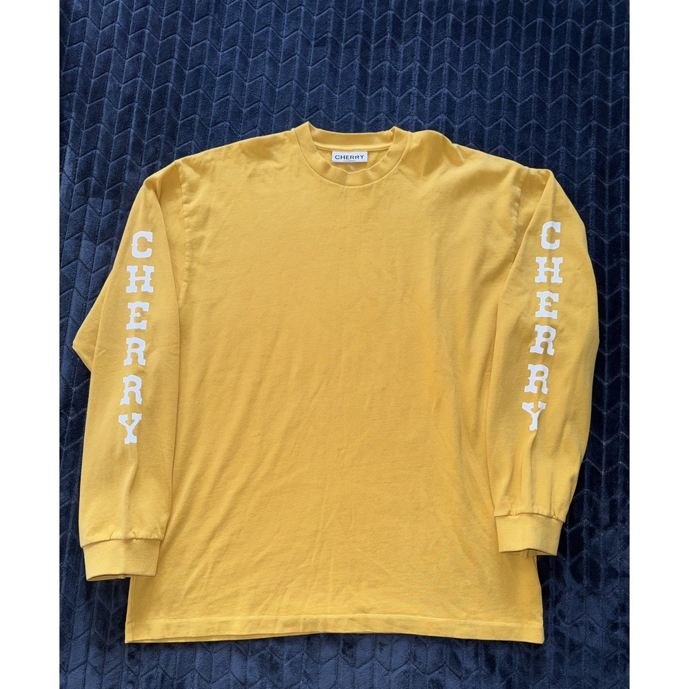 Cherry LA Long Sleeve Shirt Yellow Graphic Logo Sleeves Streetwear Size XL